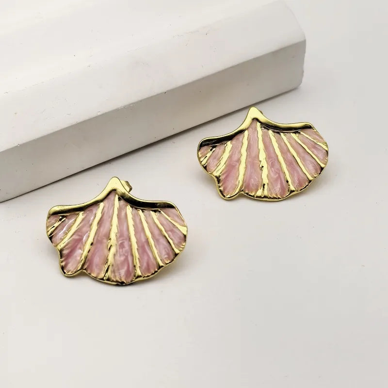 1 Pair Cute Vintage Style Beach Ginkgo Leaf 304 Stainless Steel 18K Gold Plated Ear Studs