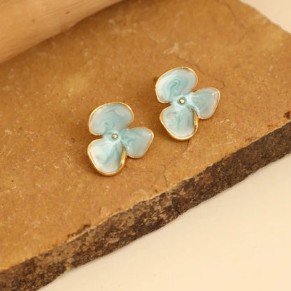 1 Pair IG Style Elegant Cute Round Flower Bow Knot 304 Stainless Steel Ear Studs