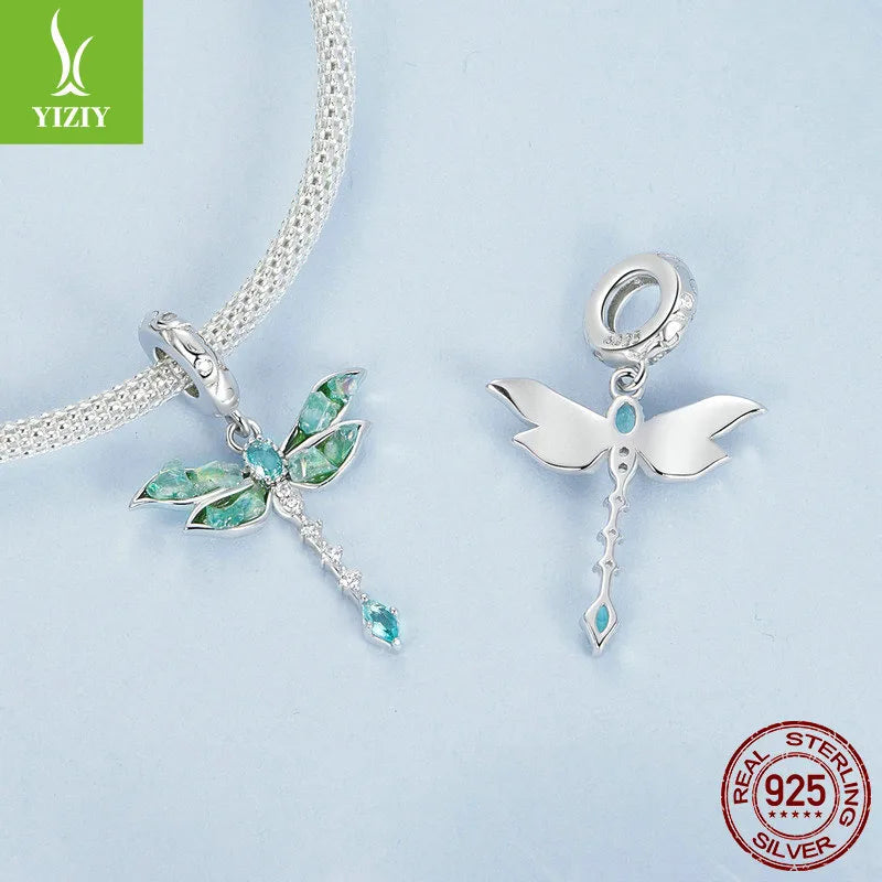 1 Piece 925 Sterling Silver White Gold Plated Butterfly Bird DIY Jewelry Accessories Pendant Beads