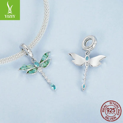 1 Piece 925 Sterling Silver White Gold Plated Butterfly Bird DIY Jewelry Accessories Pendant Beads