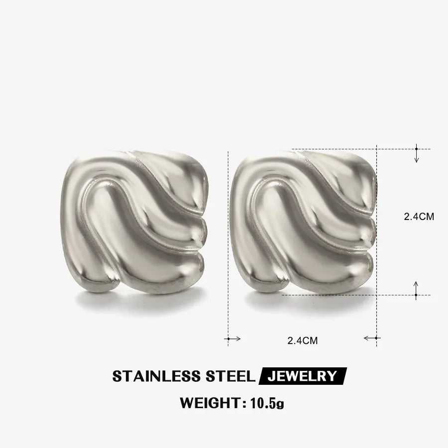 1 Pair Elegant Glam Hip-Hop Square 304 Stainless Steel 18K Gold Plated Ear Studs