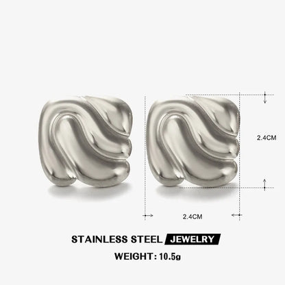 1 Pair Elegant Glam Hip-Hop Square 304 Stainless Steel 18K Gold Plated Ear Studs