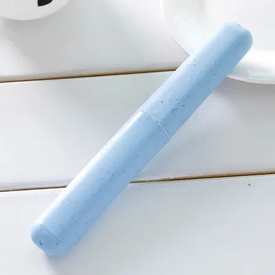Candy color toothbrush box portable wash scrub toothbrush storage box for business trip wheat straw toothbrush box
