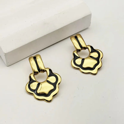 1 Pair Elegant Beach Commute Water Droplets 304 Stainless Steel Butterfly Backs Ear Studs