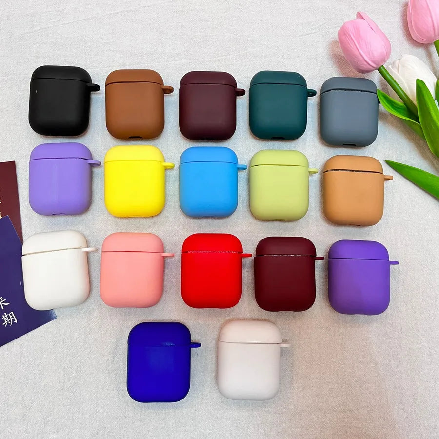 tpu Solid Color Simple Style Bluetooth earphone cover Phone Accessories