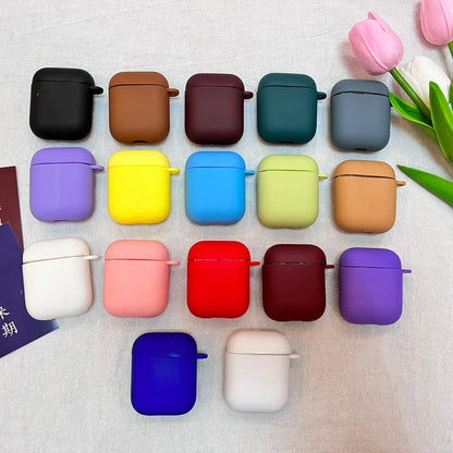 tpu Solid Color Simple Style Bluetooth earphone cover Phone Accessories
