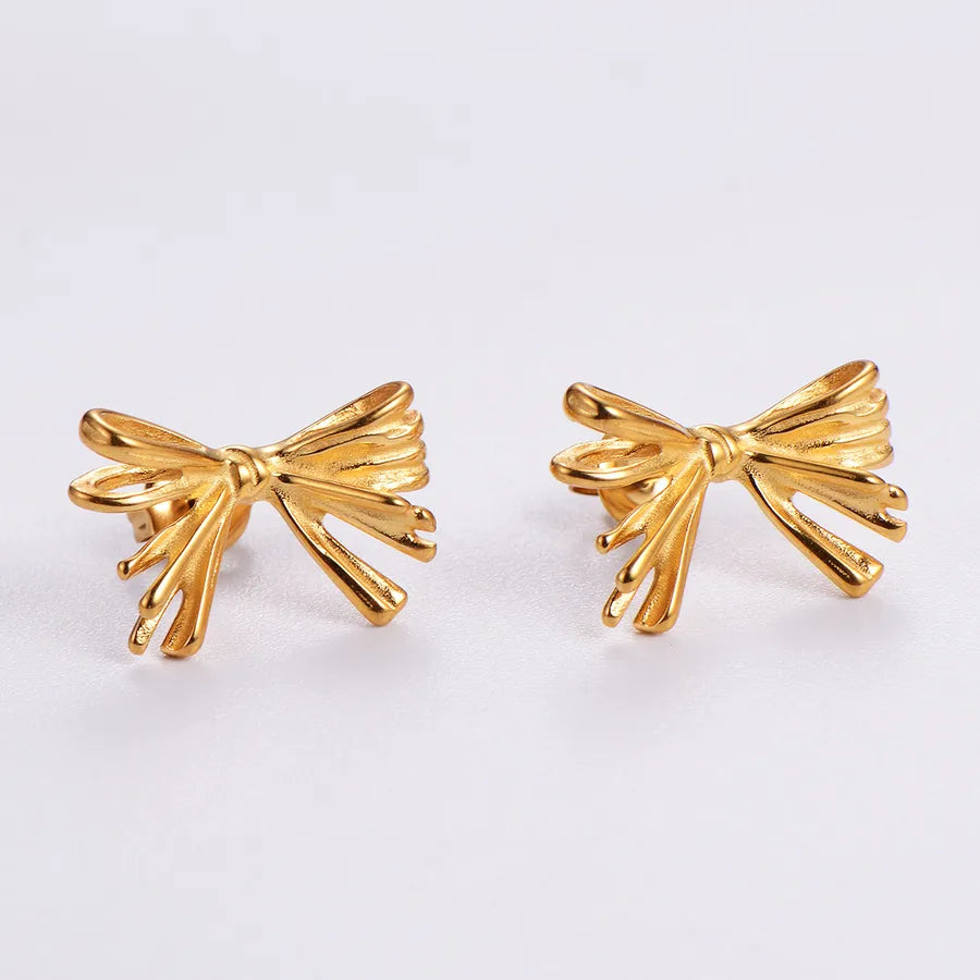 1 Pair Casual Elegant Classic Style Bow Knot 304 Stainless Steel Ear Studs
