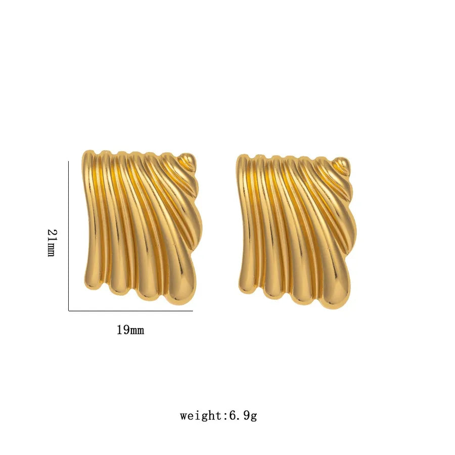 1 Pair Elegant Modern Style Geometric Plating Titanium Steel Ear Studs