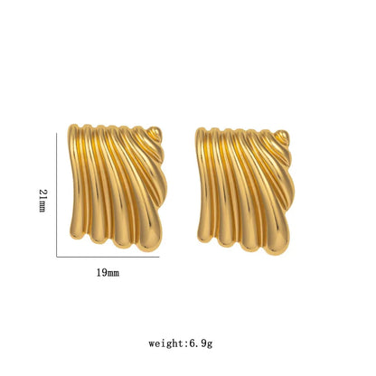 1 Pair Elegant Modern Style Geometric Plating Titanium Steel Ear Studs