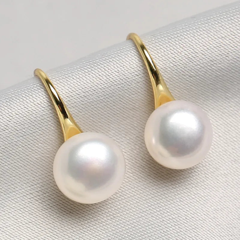 1 Pair Freshwater Pearl Solid Color Earrings