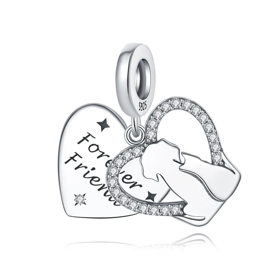 1 Piece 23*14mm 925 Sterling Silver Letter Heart Shape Pendant Beads Jewelry Accessories