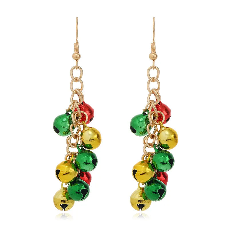 1 Pair Christmas Fashion Christmas Tree Bell Snowman Alloy Drop Earrings