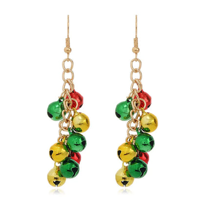 1 Pair Christmas Fashion Christmas Tree Bell Snowman Alloy Drop Earrings