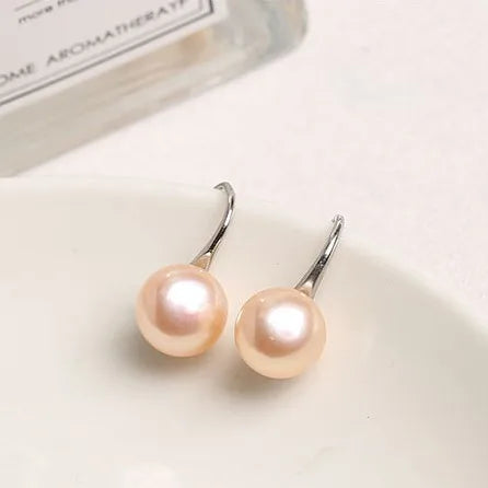 1 Pair Freshwater Pearl Solid Color Earrings