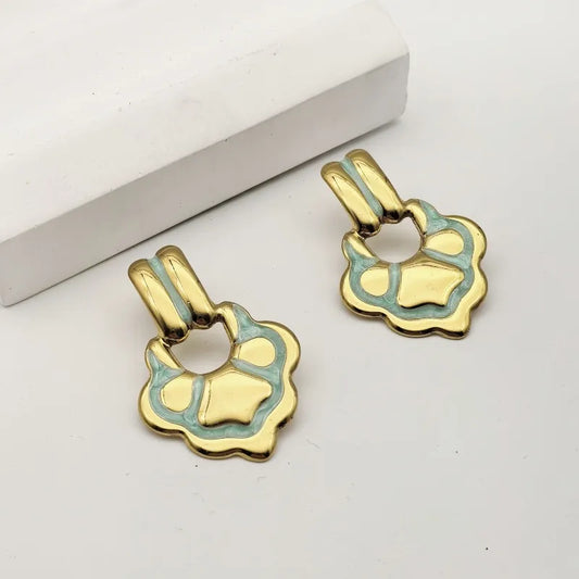 1 Pair Elegant Beach Commute Water Droplets 304 Stainless Steel Butterfly Backs Ear Studs