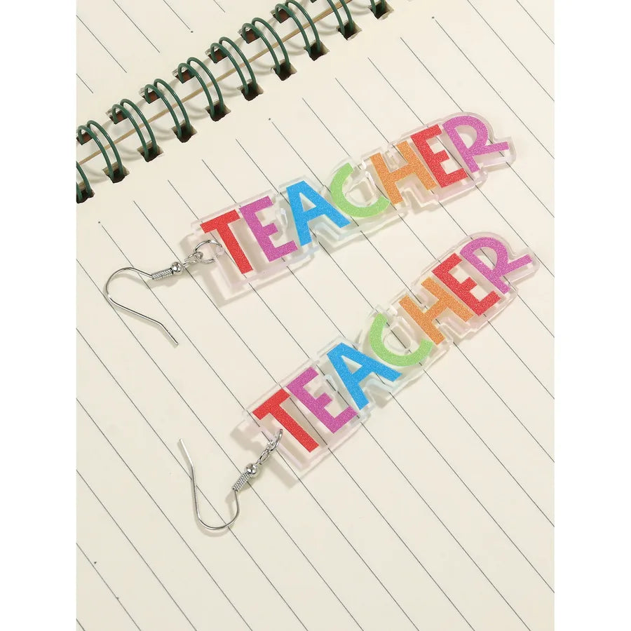 1 Pair Simple Style Commute Letter Arylic Drop Earrings
