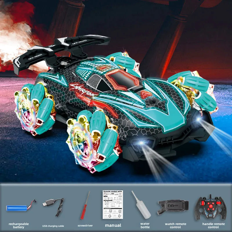 New spray stunt racing car remote control car cool side light stall four-drive high-speed drift boy gift