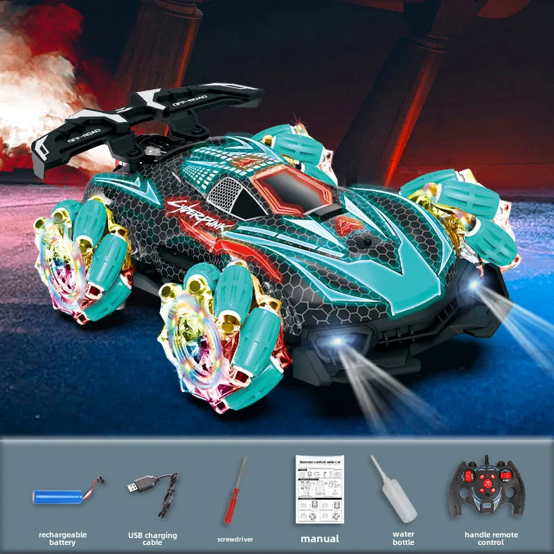 New spray stunt racing car remote control car cool side light stall four-drive high-speed drift boy gift