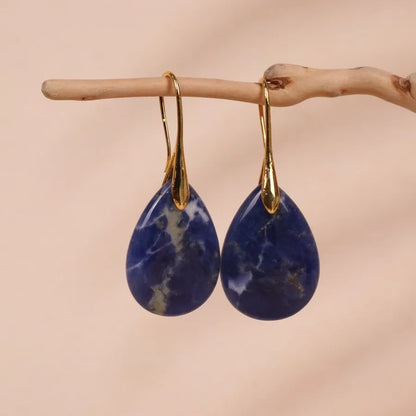1 Pair Simple Style Geometric Water Drop natural stone Earrings