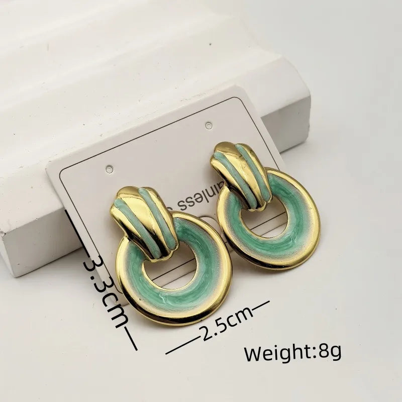1 Pair Elegant Commute Shiny Round 304 Stainless Steel 18K Gold Plated Butterfly Backs Ear Studs