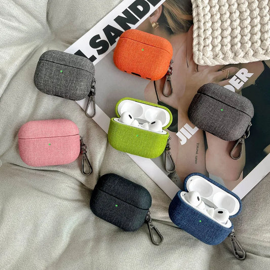 Pu Leather Solid Color Simple Style Bluetooth earbuds case Phone Accessories