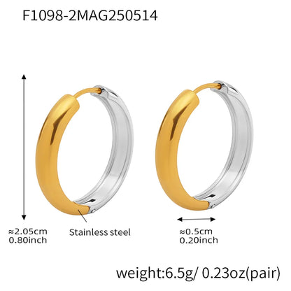 1 Pair IG Style Casual Vacation Geometric Polishing Plating 304 Stainless Steel 18K Gold Plated Earrings