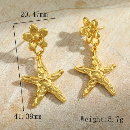 1 Pair Cute Simple Style Classic Style Irregular Geometric Starfish Plating Inlay 304 Stainless Steel Imitation Pearl 18K Gold Plated Ear Studs