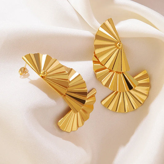 1 Pair Streetwear Sector 304 Stainless Steel Imitation Gold  Ear Studs