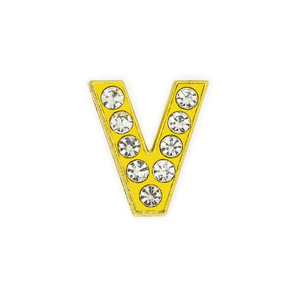 1 Piece 12mm Hole 6~9.9mm Alloy Rhinestones Letter DIY Ornament Accessories Beads