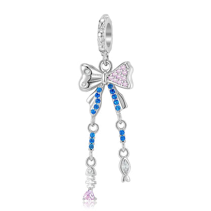 1 Piece 925 Sterling Silver Zircon Mermaid Shell Whale Jewelry Accessories