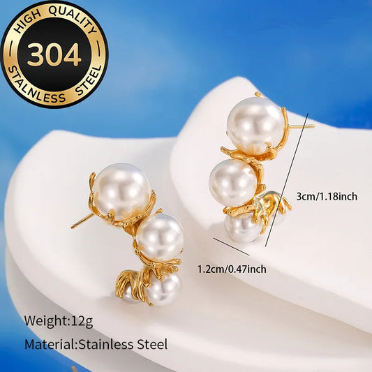 1 Pair Retro Simple Style Classic Style Semicircle Inlay 304 Stainless Steel Zircon Ear Studs