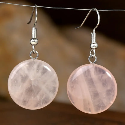 1 Pair Vintage Style Simple Style Round Handmade natural stone Drop Earrings