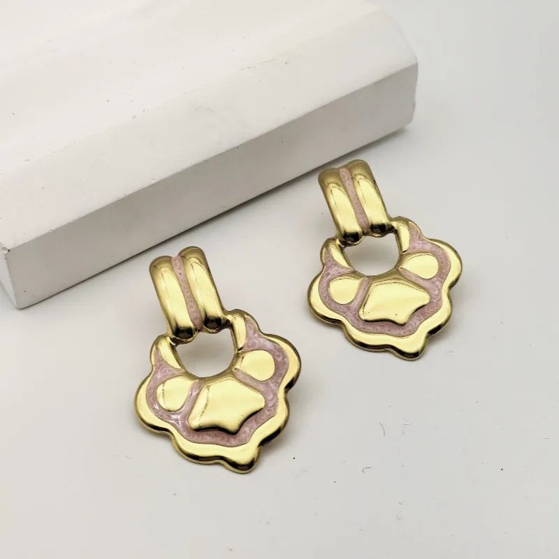 1 Pair Elegant Beach Commute Water Droplets 304 Stainless Steel Butterfly Backs Ear Studs