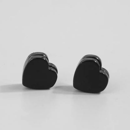 1 Pair Hip-Hop Red Heart 304 Stainless Steel Ear Cuffs