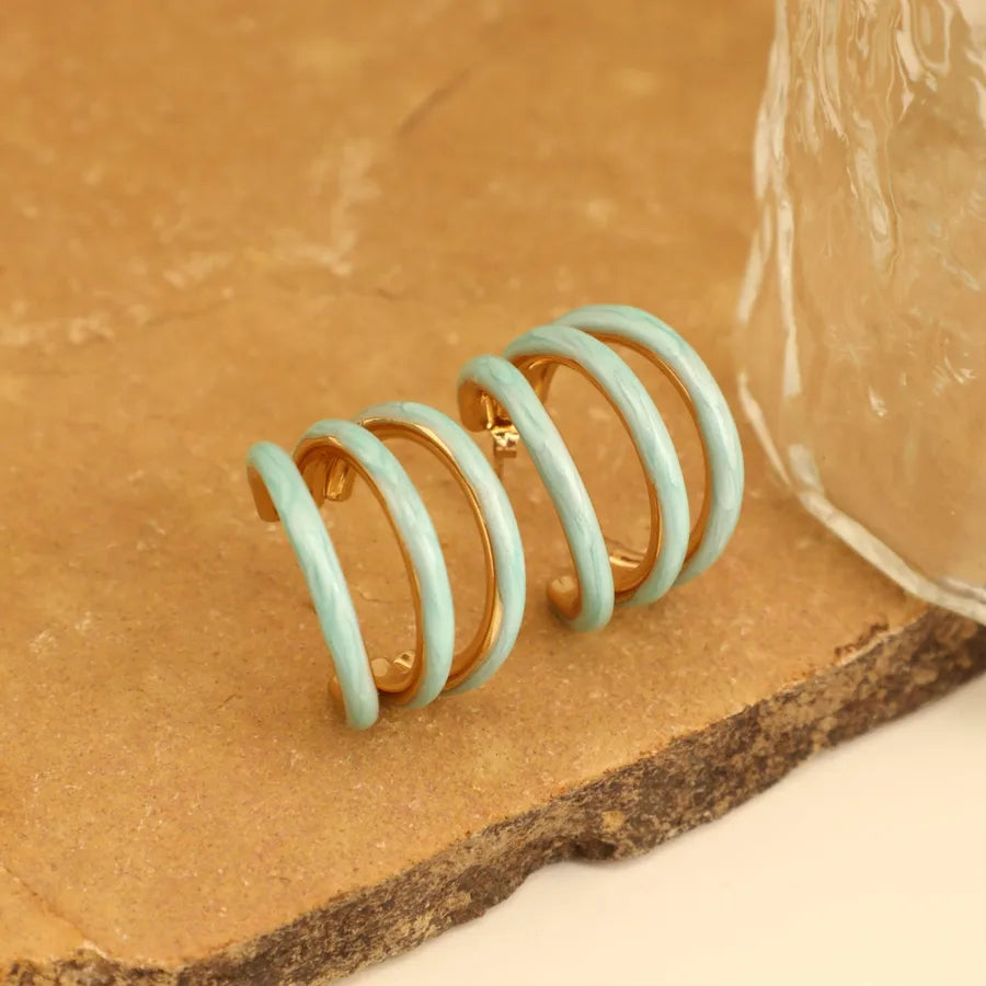 1 Pair French Style Romantic Streetwear C Shape 304 Stainless Steel Ear Studs