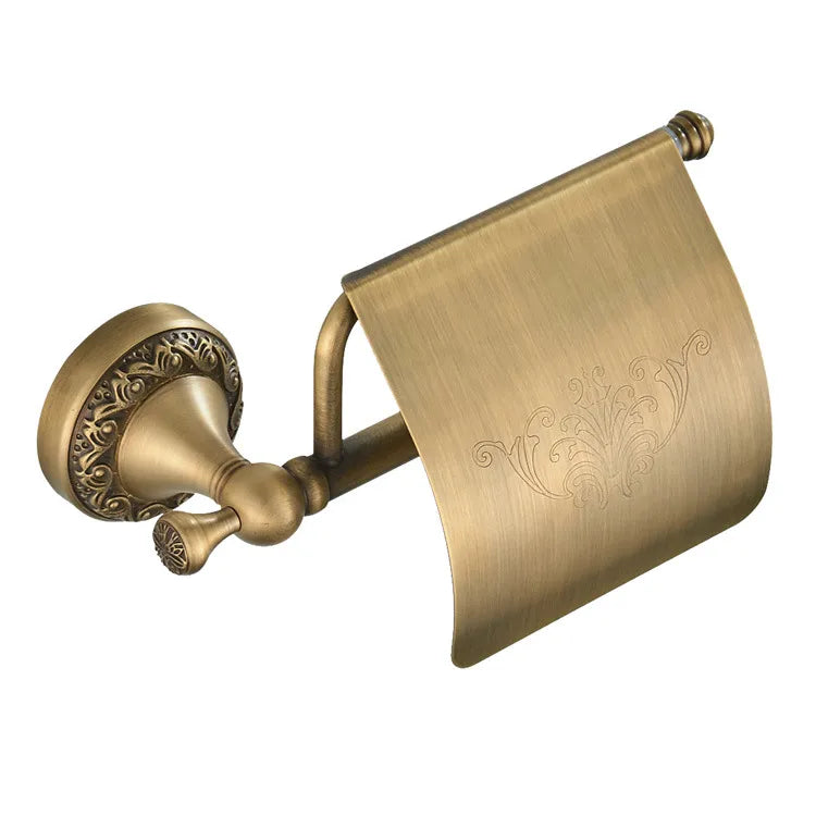 Bathroom copper material hardware pendant European retro tissue box roll paper holder toilet paper box toilet tissue holder