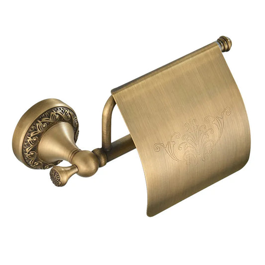 Bathroom copper material hardware pendant European retro tissue box roll paper holder toilet paper box toilet tissue holder