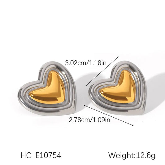 1 Pair IG Style Fairy Style Casual Heart Shape 304 Stainless Steel Titanium Steel 18K Gold Plated Ear Studs