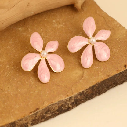 1 Pair IG Style Elegant Cute Round Flower Bow Knot 304 Stainless Steel Ear Studs