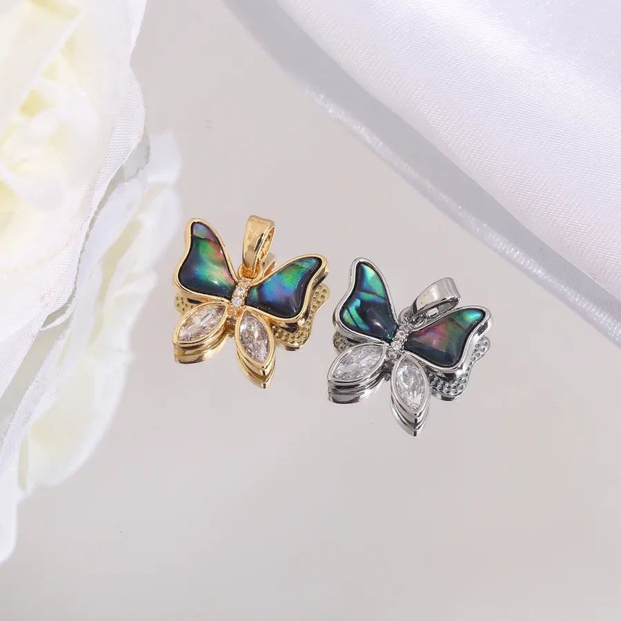 1 Piece 14 * 15mm Copper Heart Shape Rose Flower Pendant Jewelry Accessories