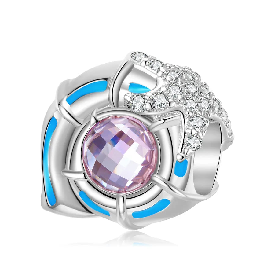 1 Piece 925 Sterling Silver Zircon Mermaid Shell Whale Jewelry Accessories