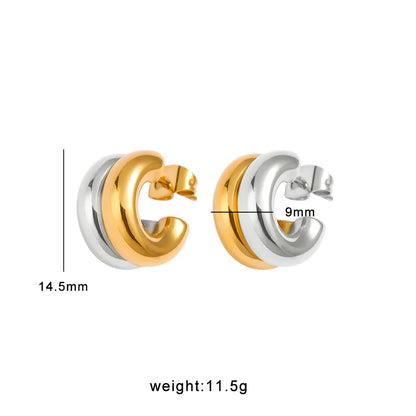 1 Pair Cute Lady Pastoral C Shape Round Snails Mixed Metal 304 Stainless Steel 316 Stainless Steel  18K Gold Plated Earrings