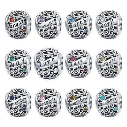 1 Piece 925 Sterling Silver Birthstone Solid Color Jewelry Accessories