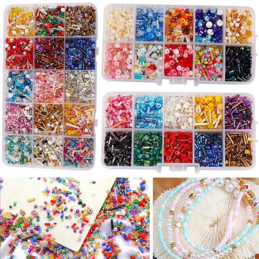 1 Box Glass Solid Color Beads
