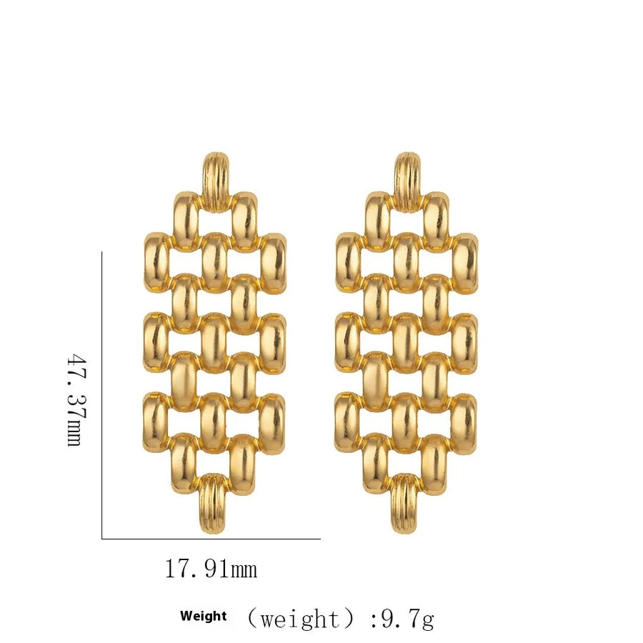 1 Pair Elegant Modern Style Geometric Plating Titanium Steel Ear Studs