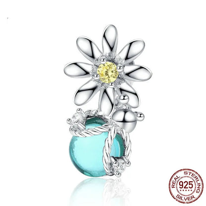 1 Piece 925 Sterling Silver Zircon Solid Color Pendant Jewelry Accessories