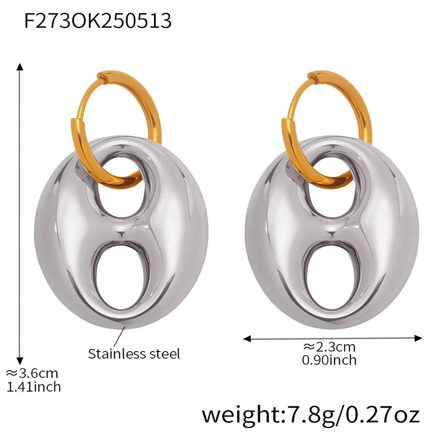 1 Pair Casual Glam Hip-Hop Geometric Polishing Plating 304 Stainless Steel 18K Gold Plated Drop Earrings