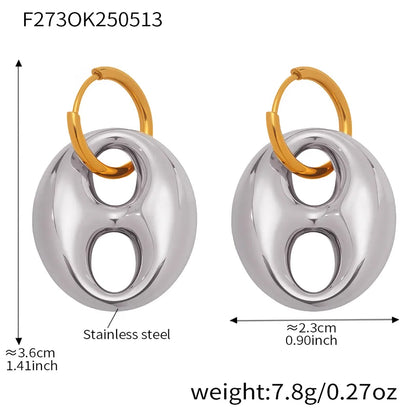 1 Pair Casual Glam Hip-Hop Geometric Polishing Plating 304 Stainless Steel 18K Gold Plated Drop Earrings