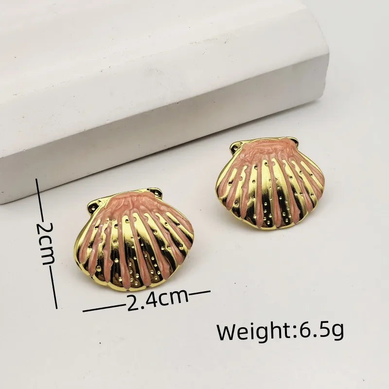 1 Pair Elegant Classical Cute Shell 304 Stainless Steel Butterfly Backs Ear Studs