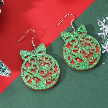 1 Pair Cute Christmas Tree Elk Arylic Drop Earrings